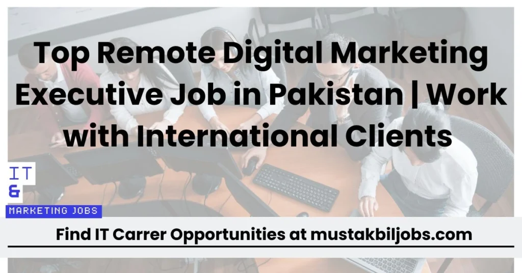 Top Remote Digital Marketing Executive Job in Pakistan